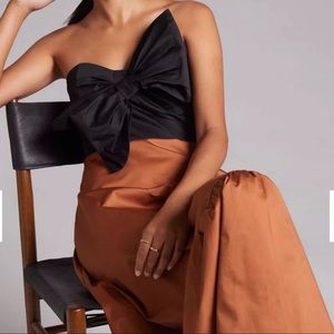 Anthropologie Hutch Two Tone Bow Midi Dress